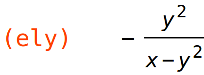 (ely)	-y^2/(x-y^2)